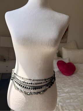 WHBM Black Chain Belt